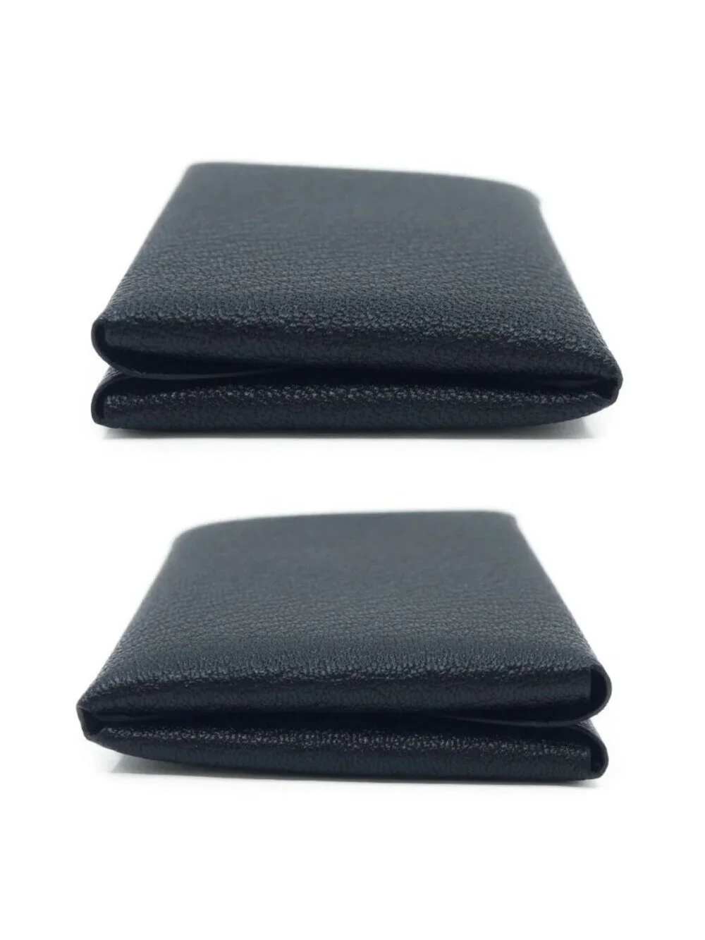 Hermes Calvi Duo Leather Black Silver Coin Case Box